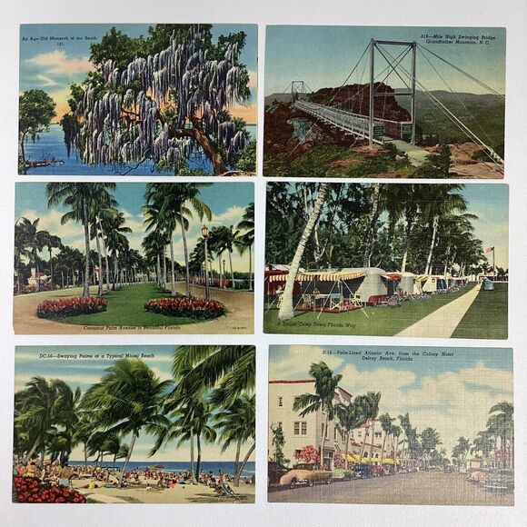 Vtg Postcards Linen Photo Comic Landmark Unposted Florida US Nagasaki 70+ - Picture 5 of 16